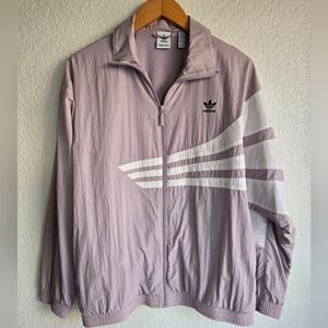 Adidas Lavender Windbreaker Jacket Womens Size Large